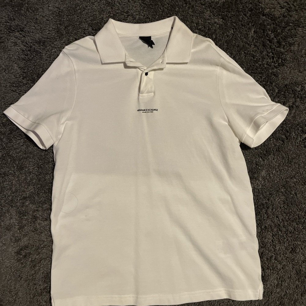 Armani Exchange White Polo Shirt